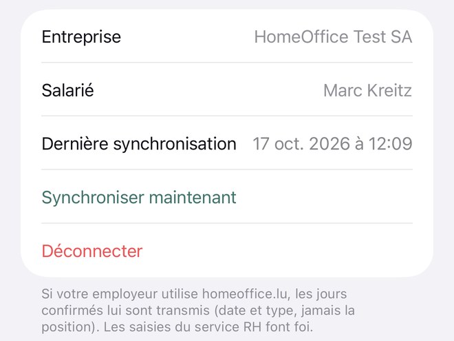 Relier à votre entreprise – si elle utilise homeoffice.lu