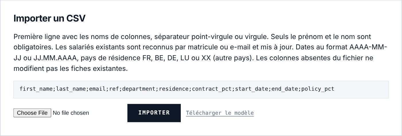 L’import CSV.